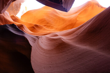 Naturally Carved sandstone walls of Antelope Canyon