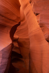 Naturally Carved sandstone walls of Antelope Canyon