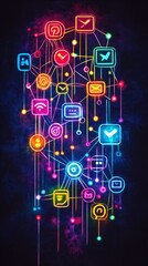 Fototapeta premium The Web of Influence, Digital Marketing Strategies