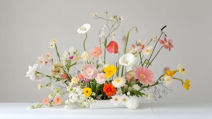 Vibrant Floral Bouquet with Assorted Colorful Blooms Arrangement