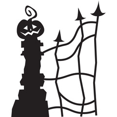 Cemetery Gate with Pumpkin Decorations