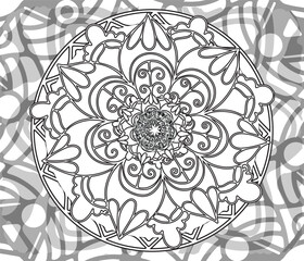 Ornament beautiful card with mandala.eps