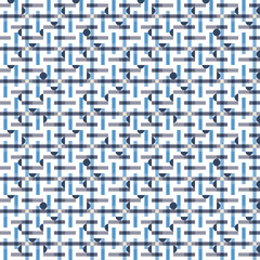 Modern geometric seamless vector pattern with tiled shapes on white background. Truchet creative repeat design for wallpaper, home decor, wrapping paper and fashion fabrics.