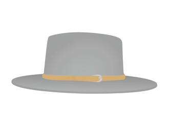 Grey  modern hat. vector illustration