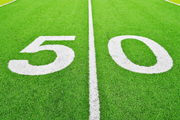 Fifty Yard Line on a Football Field