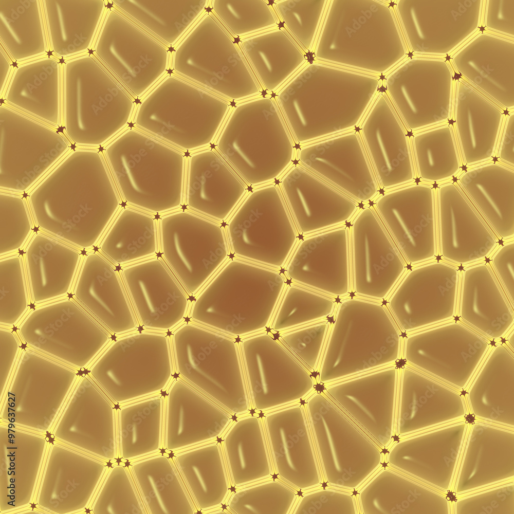 Poster illustration of a stylized network of interconnected neurons transmitting electrical impulses. 3d re