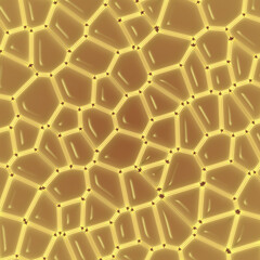 Illustration of a stylized network of interconnected neurons transmitting electrical impulses. 3d rendering