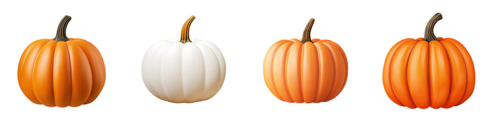 A collection of pumpkins in various colors, showcasing the seasonal beauty of fall and Halloween decorations.