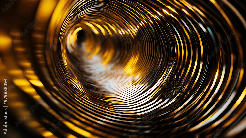Aufkleber golden tunnel effect creating a spiral leading to a bright light