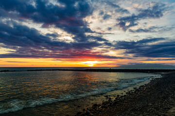 Obraz premium Sunset at beach in Tenerife