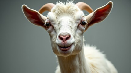 Obraz premium Saanen Goat Self Portrait Realistic Style