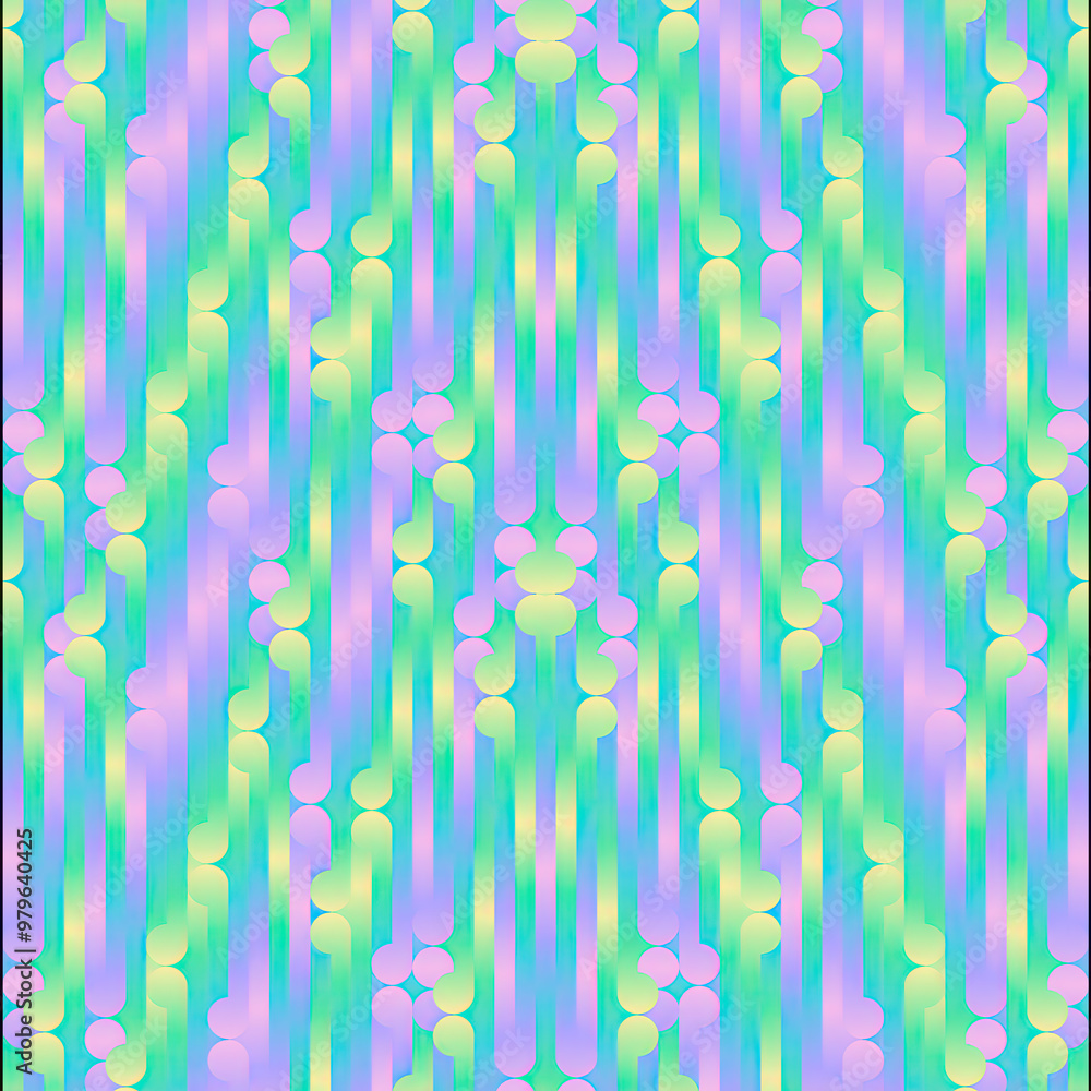 Poster Digital illustration of a colorful symmetrical pattern. 3d rendering