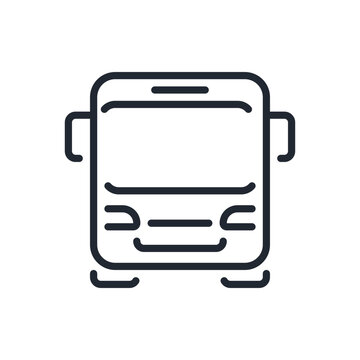 recommend clip art: City bus editable stroke outline icon isolated on white background flat vector illustration. Pixel perfect. 64 x 64