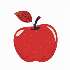 Fototapeta premium Flat vector illustration of apple fruit