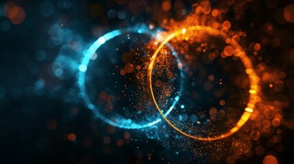 Obraz premium Radiant Celestial Vortex of Luminous Orbs and Intersecting Particles