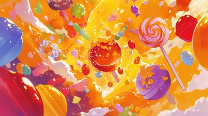 Colorful candy painting designed as a playful concept for children s games