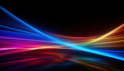 Abstract Flow: A mesmerizing abstract design with dynamic, vibrant colors and a futuristic, ethereal feel. The interplay of light and color creates a sense of movement and energy, evoking a sense of p