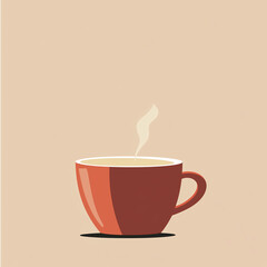 minimal background illustration of a coffee cup