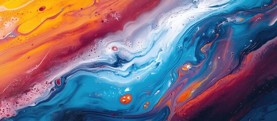 Abstract acrylic background featuring marble textures and paint strokes Ideal for web and game design this macro image showcases hand painted artwork with a surreal touch