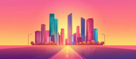 Obraz premium Futuristic Smart City Concept Urbanization And Modernization Ai Generated