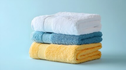 Cozy Stacked Towels in Calming Bathroom Colors
