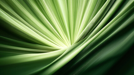 Abstract image of flowing green lines with a radiant center, resembling light or energy waves with a smooth, textured appearance.