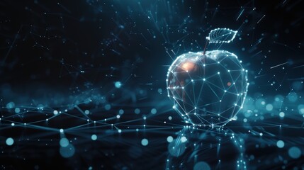 Obraz premium Digital art illustration of apple fruit