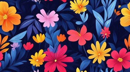 Vibrant floral pattern background