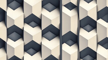 Seamless pattern featuring a modern and stylish texture with repeating geometric tiles in a three dimensional zigzag design Rhombic wallpaper and surface textures suitable for web page backgrounds