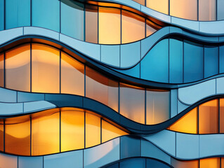 A close-up of a futuristic building with sleek lines and reflective glass, showcasing modern city architecture.