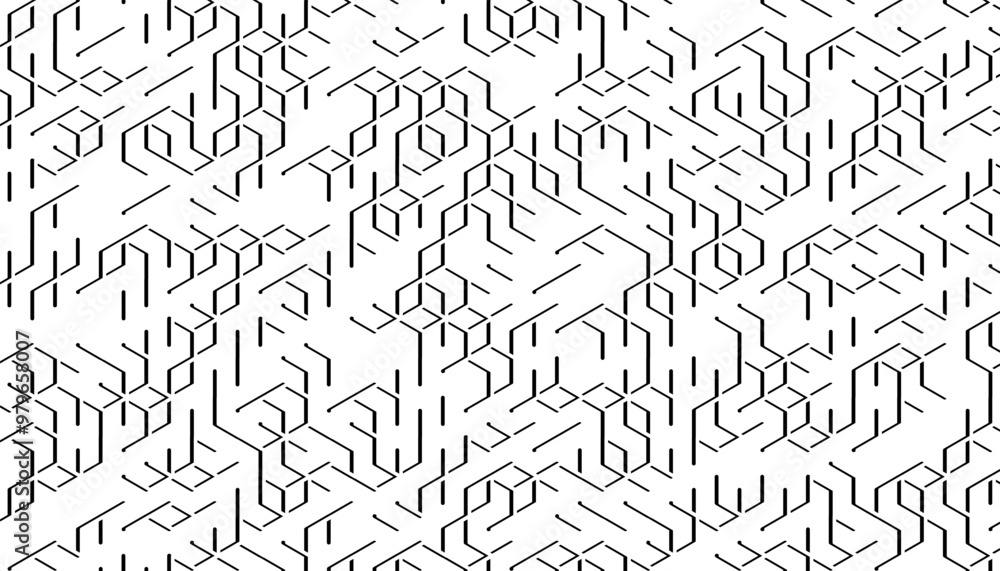 Poster black and white line vector with abstract geometric pattern. vector format illustration