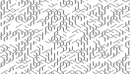 Black and white line vector with abstract geometric pattern. Vector Format Illustration 