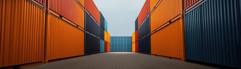 Fototapeta premium An export company optimizing container usage and space efficiency to lower costs and improve shipment capacity, container optimization export logistics, space management