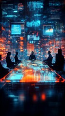 Obraz premium The Digital Meeting Room, Remote Work and Collaboration Tools