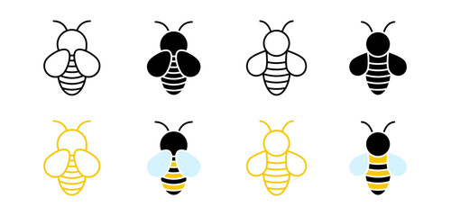 Honey bee icon set