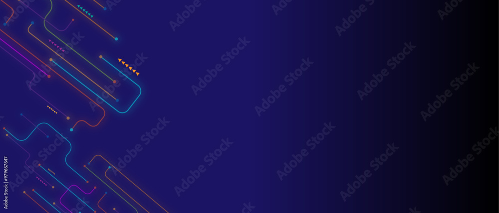 Aufkleber vector colorful circuit board lines for futuristic technology. high-tech circuit board connection sy