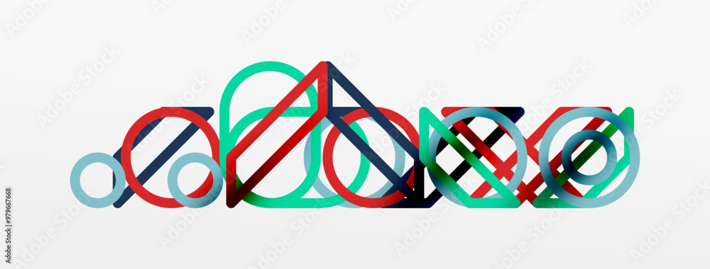 Aufkleber Abstract background - colorful circle lines technology or business digital template
