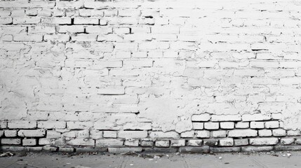 a black and white photo of a brick wall