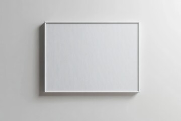 Horizontal Canvas. White Wall with Empty Canvas Frame for Landscape Page Cover Poster Book Document