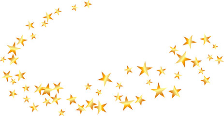 Gold star isolated swirl line on transparent background vector illustration