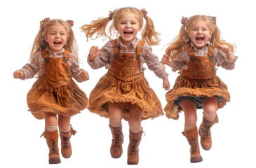 a group of girls jumping.