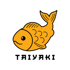 Japanese taiyaki cake logo vector illustration template