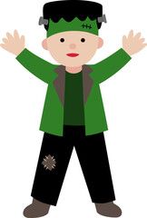 Cute boy wearing Halloween Frankenstein costume vector.
Boy celebrate Halloween wear Frankenstein monster costume vector.
kid dressed like a Frankenstein svg. 