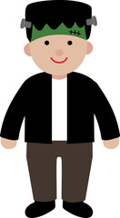 Cute boy wearing Halloween Frankenstein costume vector.
Boy celebrate Halloween wear Frankenstein monster costume vector.
kid dressed like a Frankenstein svg. 