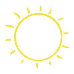 Hand drawn grunge sun icon