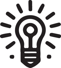 Idea light outline vector art digital online business icon and logo line art illustration design.