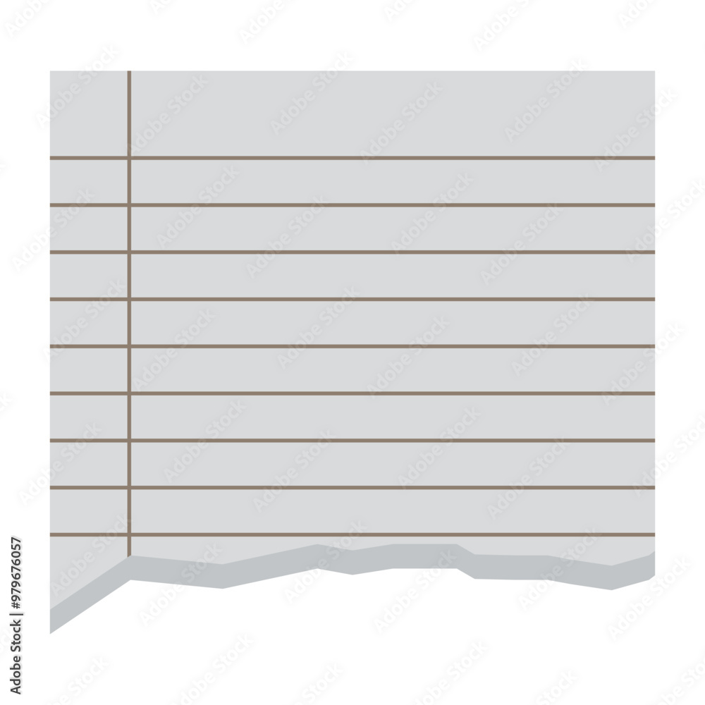Poster ripped torn blank notebook lined page sheet vector design element
