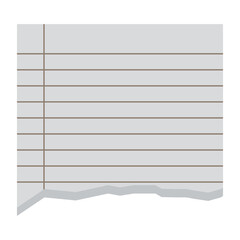 Obraz premium Ripped torn blank notebook lined page sheet vector design element