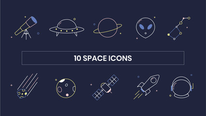 Space and astronomy icons
