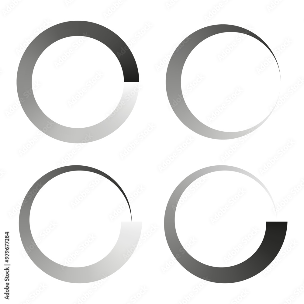 Aufkleber gradient circle icons. abstract circular shapes. vector round symbols. modern geometric design.
